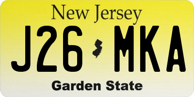 NJ license plate J26MKA