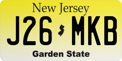NJ license plate J26MKB