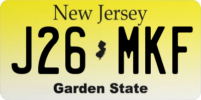 NJ license plate J26MKF