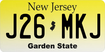 NJ license plate J26MKJ