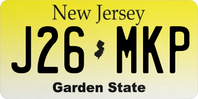 NJ license plate J26MKP