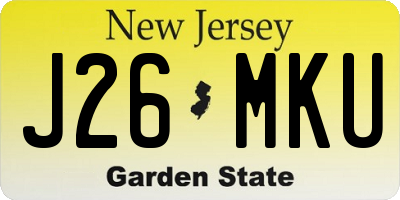 NJ license plate J26MKU