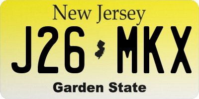 NJ license plate J26MKX