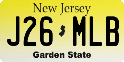 NJ license plate J26MLB