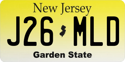 NJ license plate J26MLD