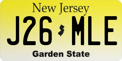 NJ license plate J26MLE