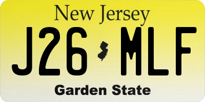NJ license plate J26MLF