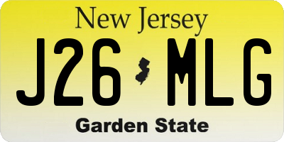 NJ license plate J26MLG