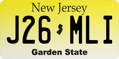 NJ license plate J26MLI