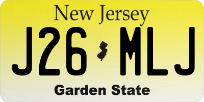 NJ license plate J26MLJ