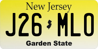 NJ license plate J26MLO