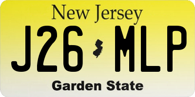 NJ license plate J26MLP