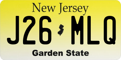 NJ license plate J26MLQ