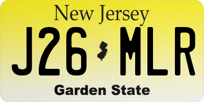 NJ license plate J26MLR
