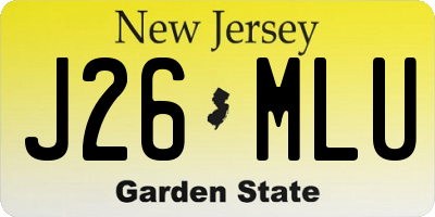 NJ license plate J26MLU