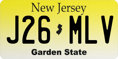 NJ license plate J26MLV