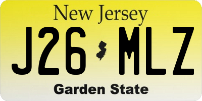 NJ license plate J26MLZ