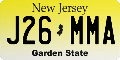 NJ license plate J26MMA
