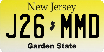 NJ license plate J26MMD