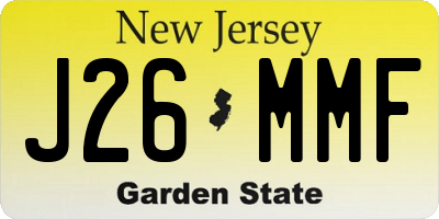 NJ license plate J26MMF