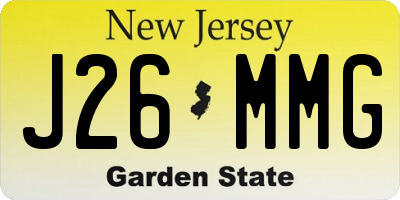 NJ license plate J26MMG