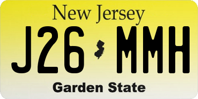 NJ license plate J26MMH