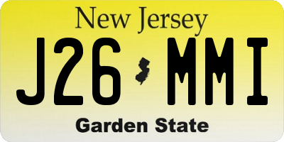 NJ license plate J26MMI