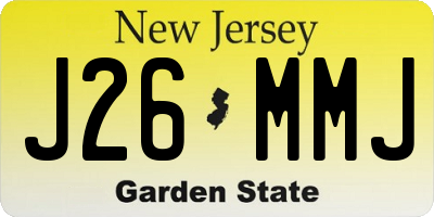 NJ license plate J26MMJ