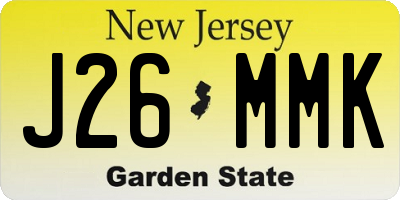 NJ license plate J26MMK