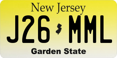 NJ license plate J26MML