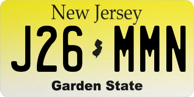 NJ license plate J26MMN
