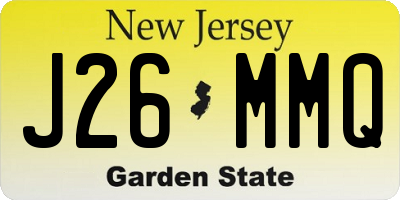 NJ license plate J26MMQ