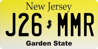 NJ license plate J26MMR