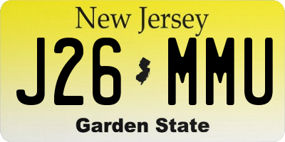 NJ license plate J26MMU