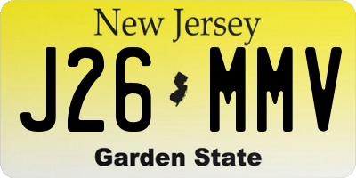 NJ license plate J26MMV