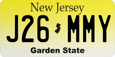 NJ license plate J26MMY