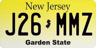 NJ license plate J26MMZ