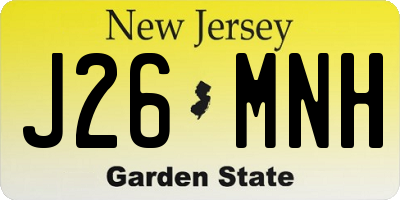 NJ license plate J26MNH
