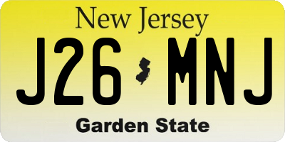 NJ license plate J26MNJ
