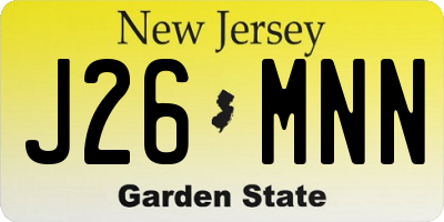 NJ license plate J26MNN
