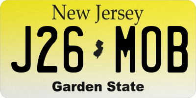 NJ license plate J26MOB
