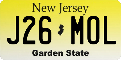 NJ license plate J26MOL
