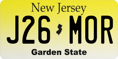 NJ license plate J26MOR