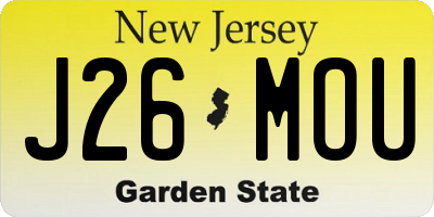 NJ license plate J26MOU