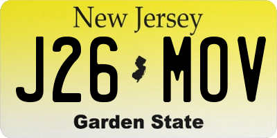 NJ license plate J26MOV