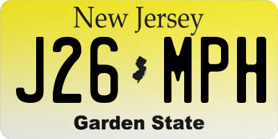 NJ license plate J26MPH