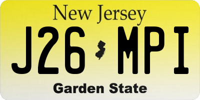 NJ license plate J26MPI
