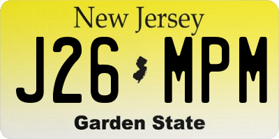 NJ license plate J26MPM
