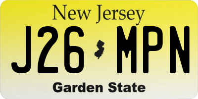 NJ license plate J26MPN
