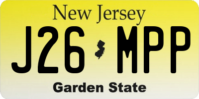 NJ license plate J26MPP